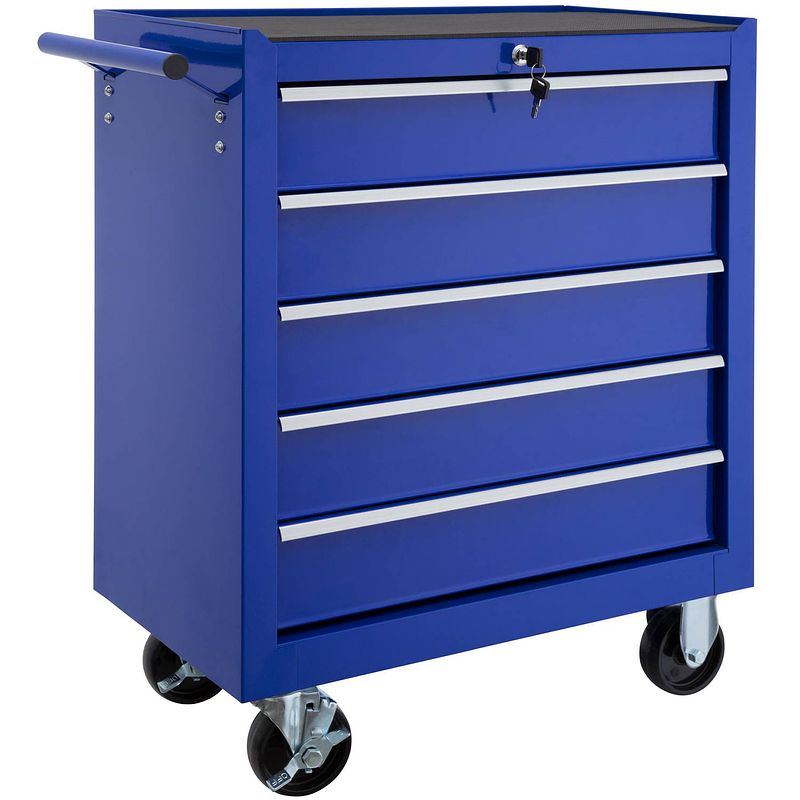 Foto van Tectake® - gereedschapswagen met 5 lades - blauw - 402798