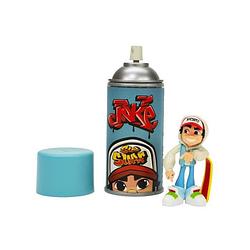 Foto van Subway surfers - jake figuur met skateboard - spray en figuur jake en zijn 10 cm vinyl skateboard met stickercollectio