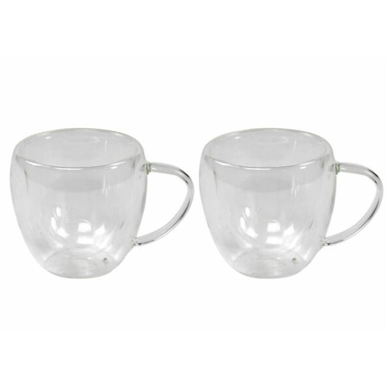 Foto van 2x dubbelwandige theeglazen/koffieglazen 280 ml - koffie- en theeglazen