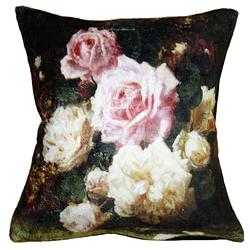 Foto van Clayre & eef kussenhoes 45*45 cm meerkleurig polyester vierkant bloemen sierkussenhoes kussen hoes meerkleurig