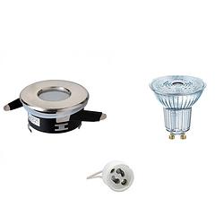 Foto van Led spot set - osram parathom par16 940 36d - aigi - gu10 fitting - waterdicht ip65 - dimbaar - inbouw rond - mat chroom