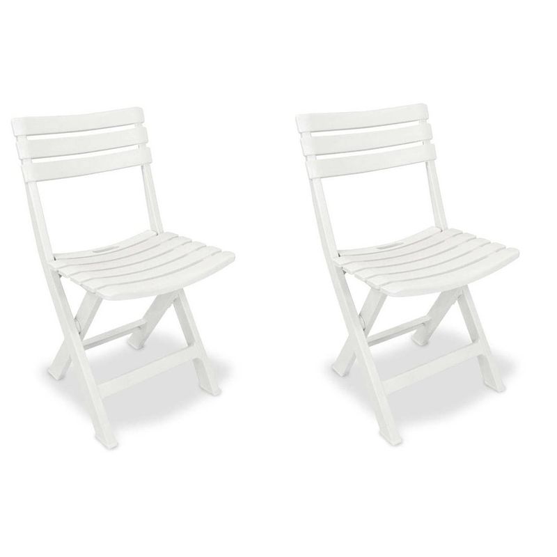 Foto van 2x robuuste kunststof klapstoel tuinstoel bistrostoel balkonstoel campingstoel opvouwbaar 46 cm x 41 cm x 78 cm