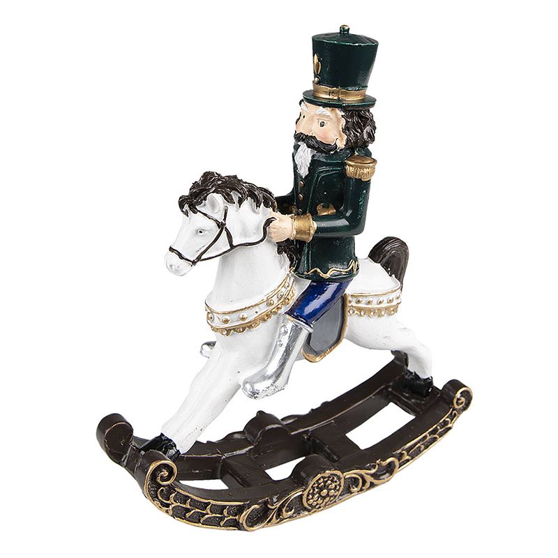 Foto van Clayre & eef kerstdecoratie notenkraker 18 cm groen kunststof decoratief figuur decoratieve accessoires woonaccessoires