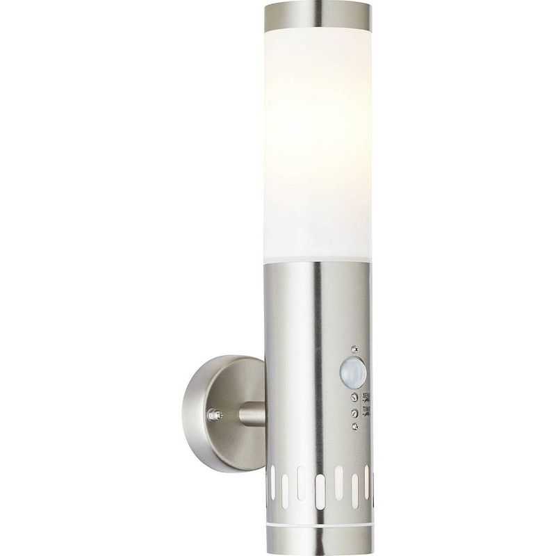 Foto van Brilliant leigh 96411/82 staande buitenlamp met bewegingsmelder e27