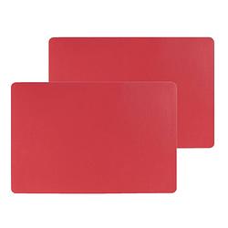 Foto van Set van 4x stuks placemats pu-leer/ leer look rood 45 x 30 cm - placemats