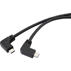 Foto van Renkforce usb-kabel usb 3.2 gen1 (usb 3.0 / usb 3.1 gen1) usb-c stekker 50.00 cm zwart 90° haaks naar rechts rf-4630690