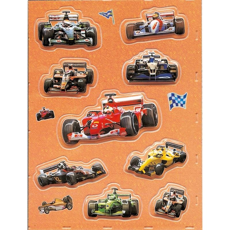 Foto van Racewagens 3d stickers 1 vel - stickers