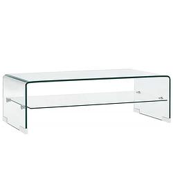 Foto van Vidaxl salontafel 98x45x31 cm gehard glas transparant