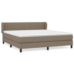 Foto van The living store boxspringbed - taupe - 203 x 183 x 78/88 cm - pocketvering matras - middelharde ondersteuning