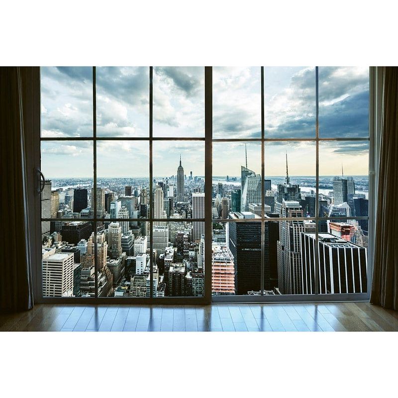 Foto van Dimex manhattan window view vlies fotobehang 375x250cm 5-banen