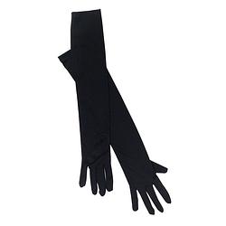 Foto van Verkleed handschoenen voor dames - zwart - one size - lang model - verkleedhandschoenen