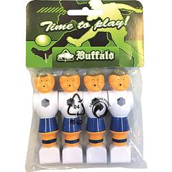 Foto van Buffalo tafelvoetbal pop 16 mm blauw/wit 4 stuks