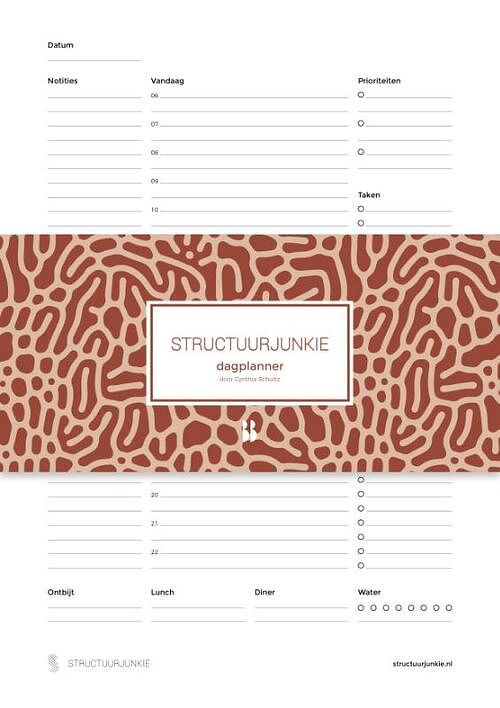 Foto van De structuurjunkie dagplanner - cynthia schultz - paperback (9789463493499)