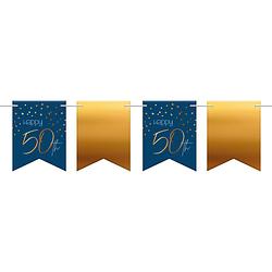 Foto van Folat vlaggenlijn elegant true blue 50 jaar blauw/goud 6 meter