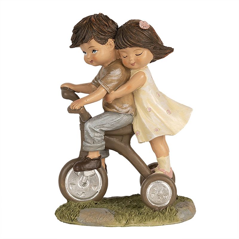 Foto van Clayre & eef beeld kinderen 14 cm bruin polyresin bruin