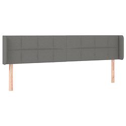 Foto van The living store hoofdeind bed - donkergrijs - 163 x 16 x 78/88 cm - trendy ontwerp - duurzaam materiaal