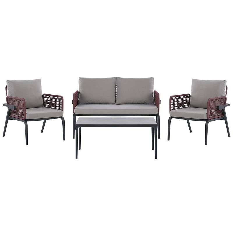 Foto van Beliani sciacca - loungeset-grijs-aluminium