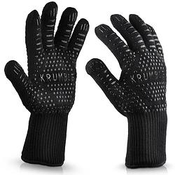 Foto van Krumble hittebestendige oven handschoen - zwart - set van 2