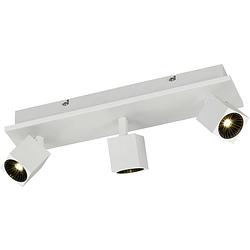 Foto van Led plafondspot - trion klipo - 20w - warm wit 3000k - 3-lichts - rechthoek - mat wit - aluminium - osram leds