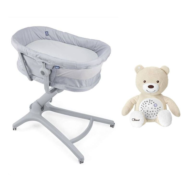 Foto van Chicco bundel - verschoontafel - accessoire voor baby hug wieg & first dreams - knuffel beer projector - beige