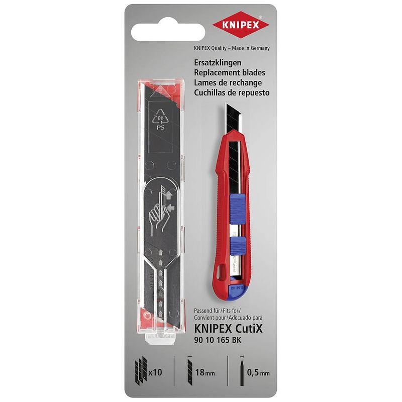 Foto van Knipex 90 10 165 e02 reservemesjes voor 90 10 165 bk (10x) 119 mm knipex 90 10 165 e02 10 stuk(s)