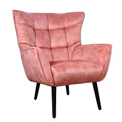 Foto van Ptmd kian velvet washed fauteuil light pink velvet