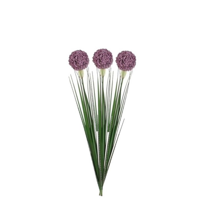 Foto van 3x stuks lila paarse allium/sierui kunstbloem 80 cm - kunstbloemen