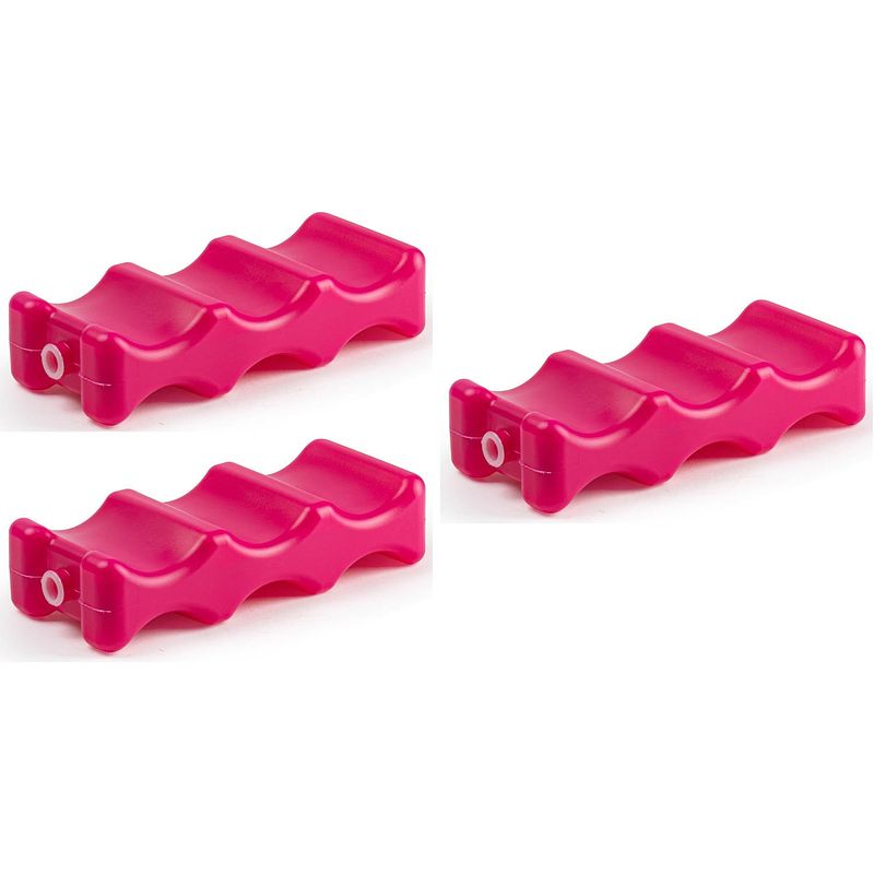 Foto van 3x stuks koelelementen voor speciaal voor blikjes 22 x 9 cm roze - koelelementen