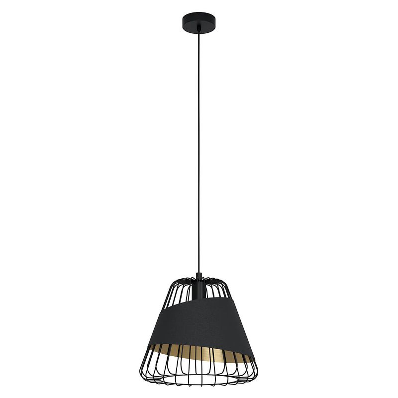 Foto van Eglo austell hanglamp - e27 - ø 36 cm - zwart/goud