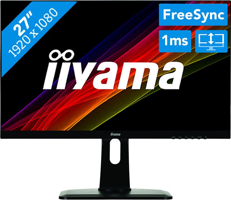 Foto van Iiyama prolite b2791hsu led-monitor 68.6 cm (27 inch) energielabel e (a - g) 1920 x 1080 pixel full hd 1 ms displayport, hdmi, usb, vga,