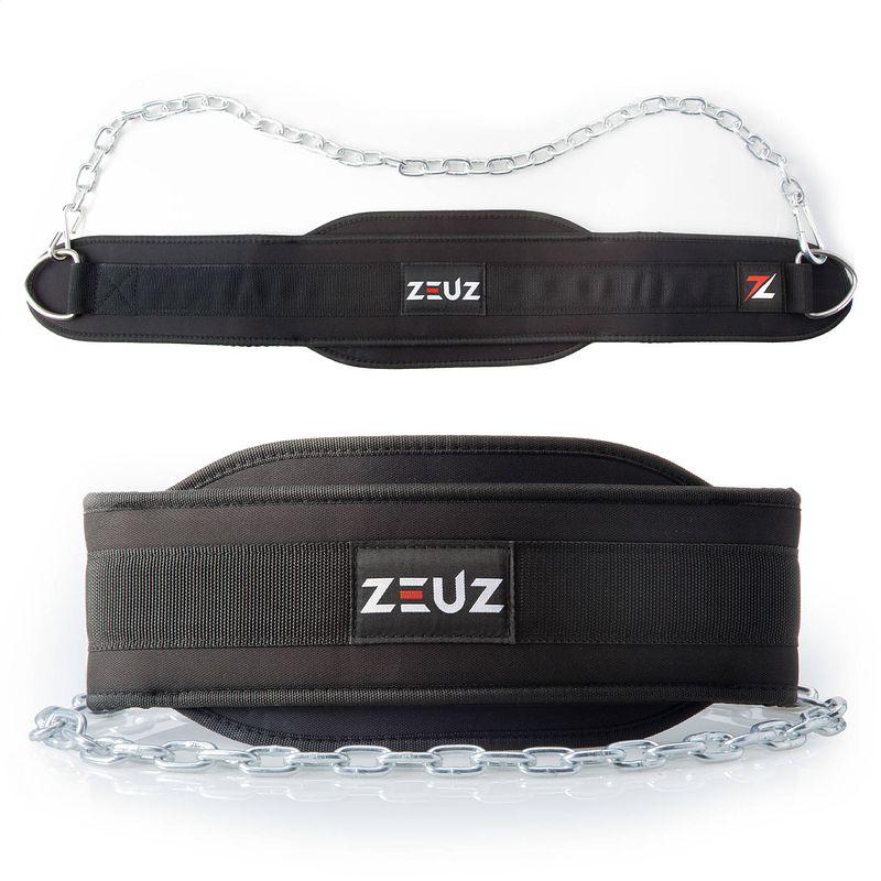 Foto van Zeuz® dip belt - dipping gordel & gewicht riem - fitness, crossfit & calisthenics - zwart