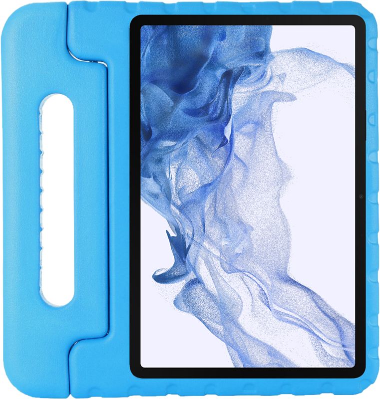 Foto van Just in case classic samsung galaxy tab s8 / s7 kids cover blauw