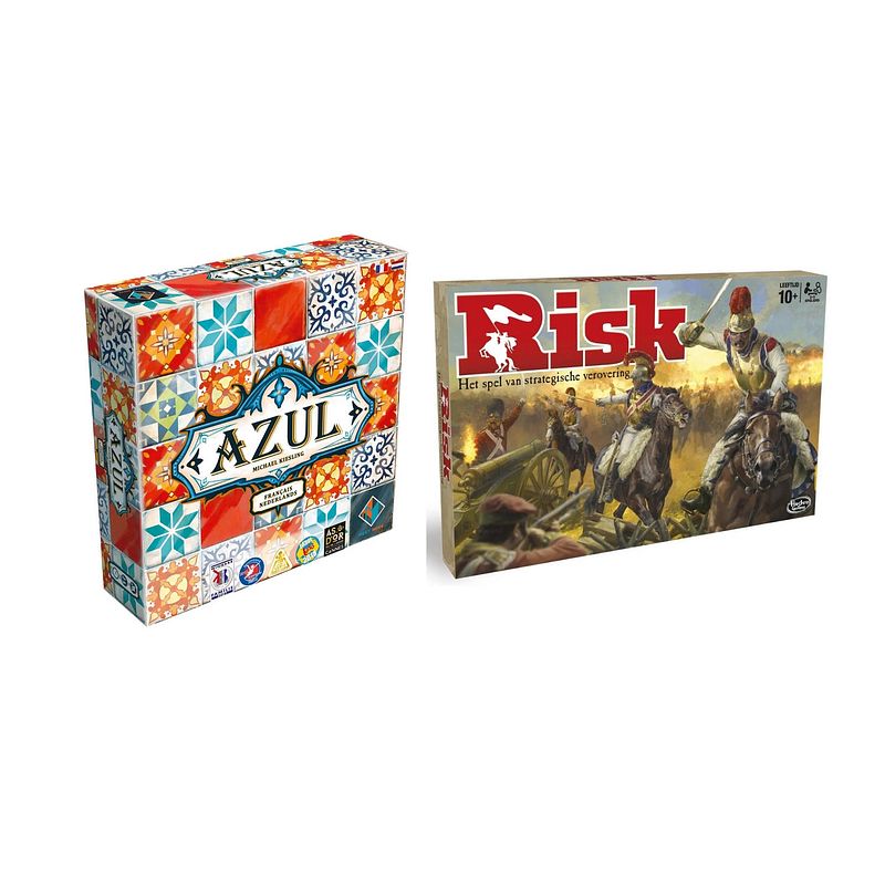 Foto van Spellenbundel - bordspel - 2 stuks - azul nl/fr & hasbro risk