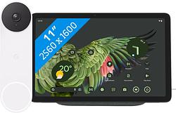 Foto van Google pixel tablet 128gb wifi grijs en dock met speaker + nest doorbell battery