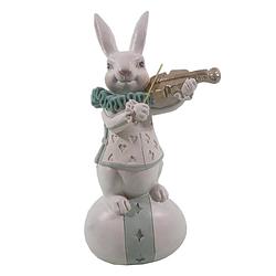 Foto van Clayre & eef decoratie beeld konijn 8*7*17 cm meerkleurig polyresin