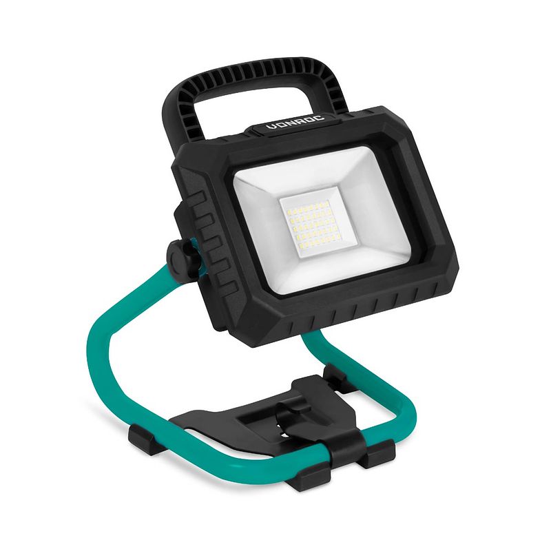 Foto van Vonroc accu bouwlamp 20v - led - 20w - 2 standen: 900/1800 lumen - kantelbaar - brede stralingshoek - excl. accu en sne