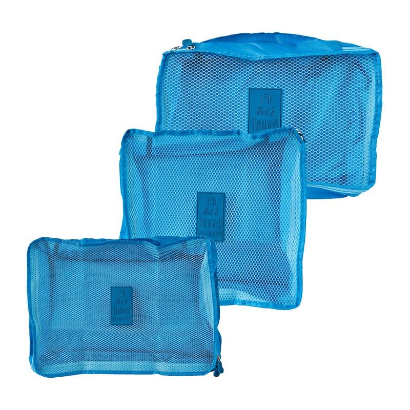 Foto van Koffer organizers - blauw - set van 3