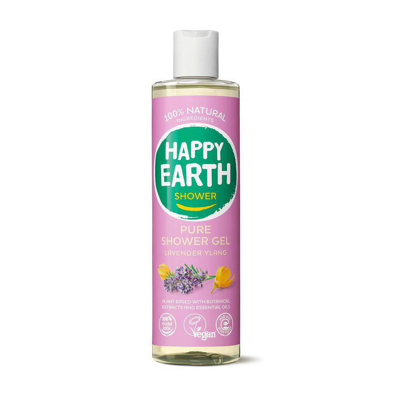 Foto van Happy earth 100% natuurlijke shower gel lavender ylang