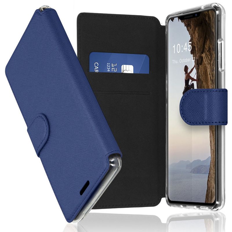 Foto van Accezz xtreme wallet voor apple iphone 13 pro telefoonhoesje blauw