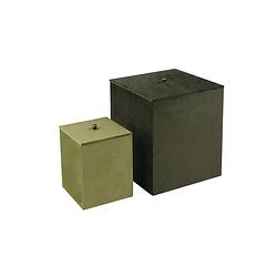 Foto van Oliva'ss - opbergbox - opbergmand met deksel - opbergdoos - set van 2 stuks - velvet - groen
