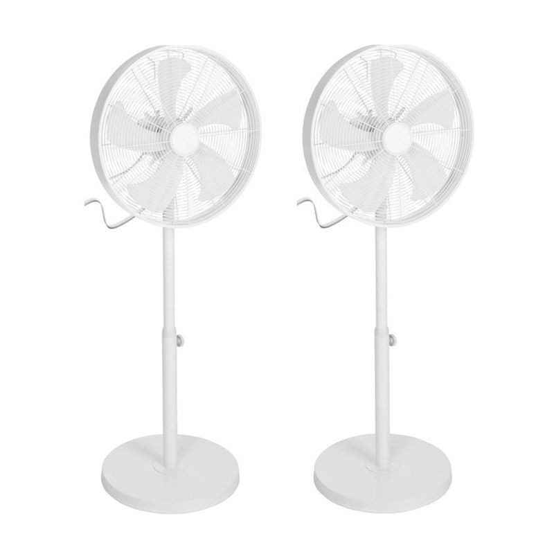 Foto van 2x stuks witte krachtige staande ventilatoren 120 cm - staande ventilatoren