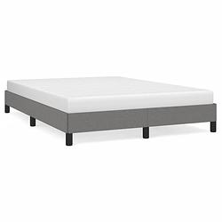 Foto van The living store bedframe stof donkergrijs 140x190 cm - bed