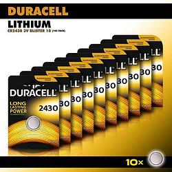 Foto van Duracell knoopcel lithium - cr2430 3v knoopcel batterijen - 285 mah - voordeelverpakking - 10 stuks