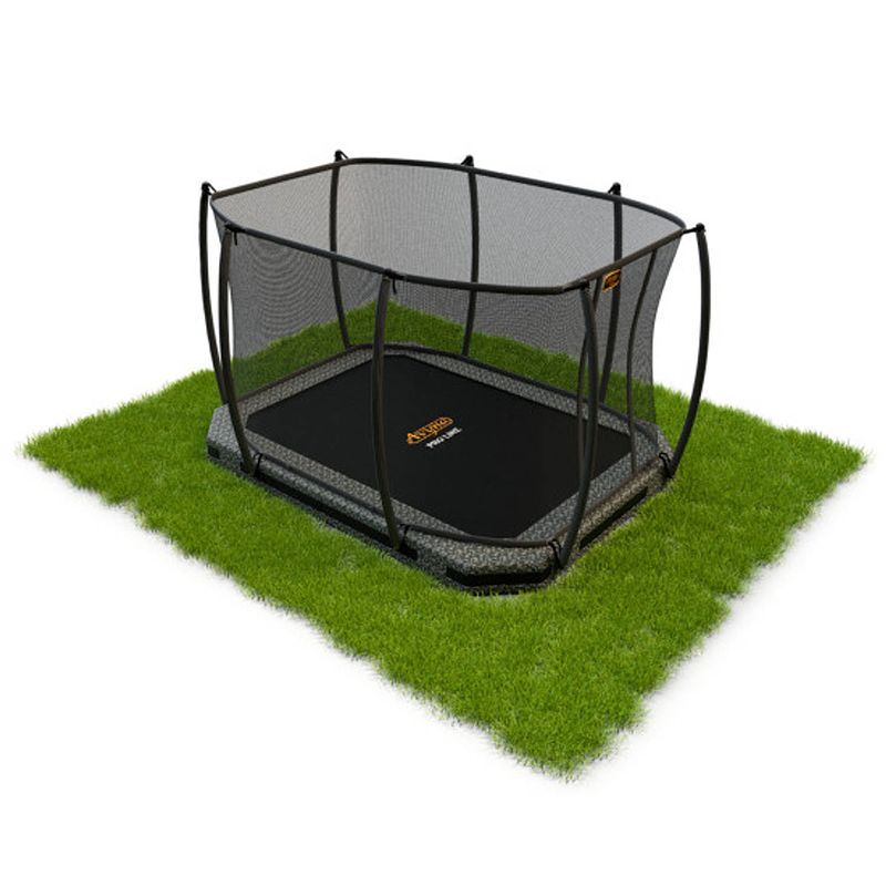 Foto van Avyna trampoline inground met veligheidsnet pro-line - 340 x 240 cm (234) - camouflage