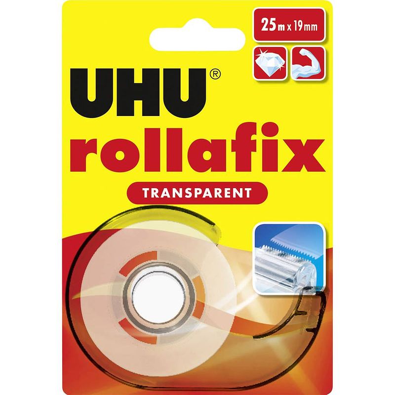 Foto van Uhu rollafix 36965 plakband transparant (l x b) 25 m x 19 mm 1 stuk(s)