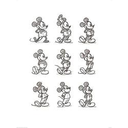 Foto van Pyramid mickey mouse sketched multi kunstdruk 60x80cm