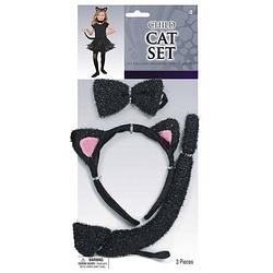 Foto van Zwart poezen/katten verkleedsetje voor kinderen - verkleedattributen