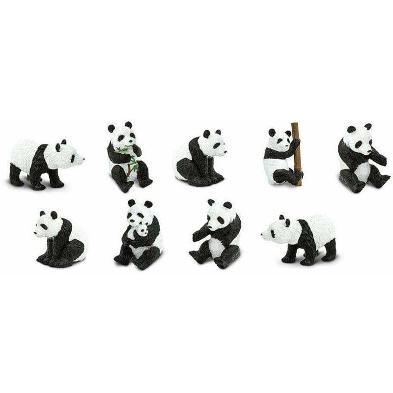 Foto van Safari speelfigurenset pandas junior zwart/wit 9-delig