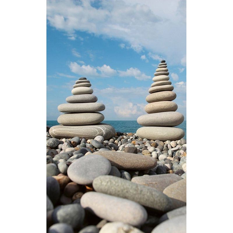 Foto van Dimex stack of stones vlies fotobehang 150x250cm 2-banen