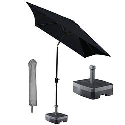 Foto van Kopu® rechthoekige parasol bilbao 150x250 cm met hoes en voet - black
